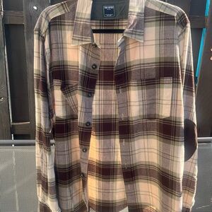 Todd Snyder Plaid Casual Button Down Shirt - Brown, Cream.